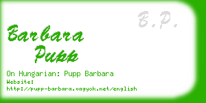 barbara pupp business card